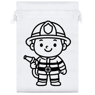 Satin Kordelzug Tasche/Beutel ''Feuerwehr Uniform'' (SB054917)
