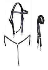 Horse Western PVC Coated 3-Piece Tack Set Bridle Breast Collar Reins 40MIB02