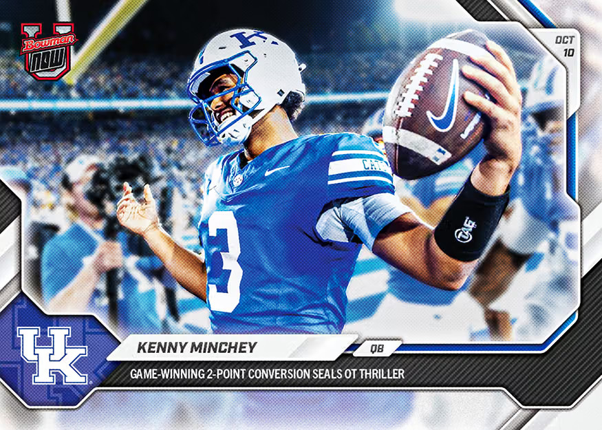 Kenny Minchey 2-Point Conv. OT - 2026-27 Bowman U NOW Football - Card 25 Presale