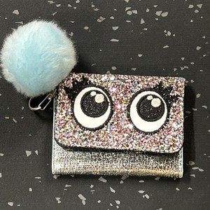 Justice Coin Purse Wallet Sequin Eyes Pom Pom Tween Brands