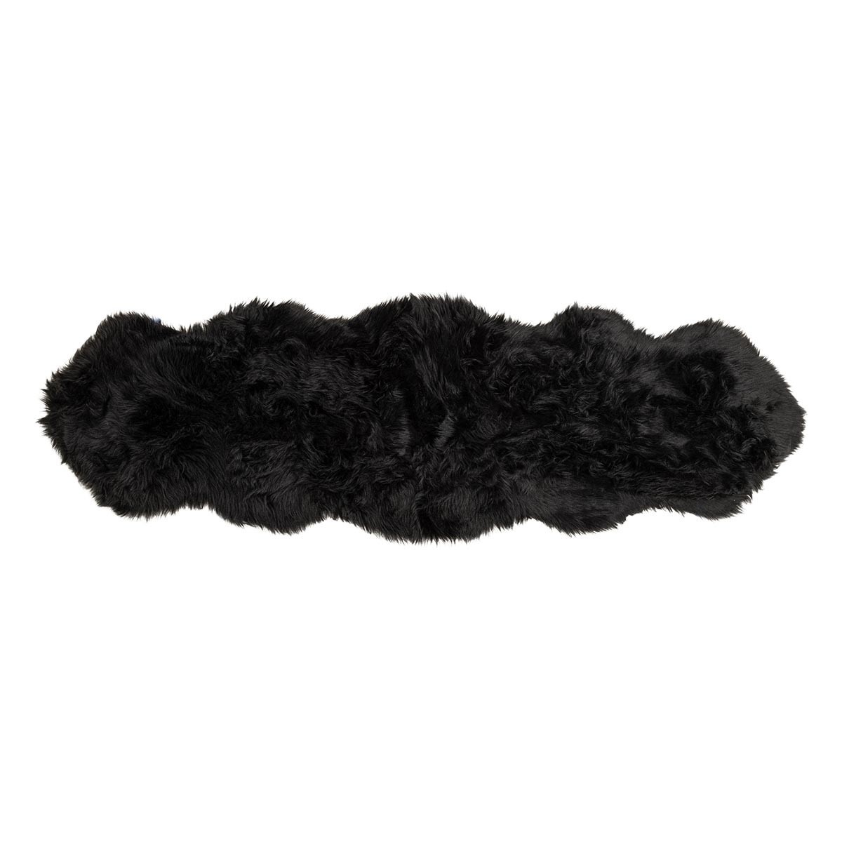 Tapis fourrure synthétique Katy noir 55x180 cm pour réchauffer votre salon