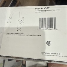 Delta 9184-BL-DST Matte Black Single Hole Pull Down Kitchen Faucet with Spray
