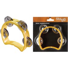 Stagg 4 Jingle Cutaway Tambourine Yellow