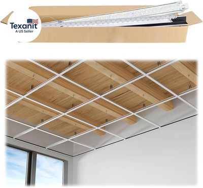 64 Sq Ft Drop Ceiling Grid System White Complete Set Galvanized Steel Grid Kit E
