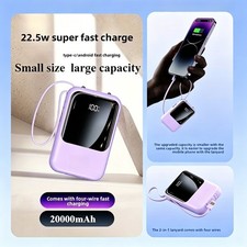 20000mAh large-capacity mini power bank, 20W high-speed fast charging ultra-thin
