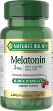  Pack of 2 Nature's Bounty Melatonin 3mg Quick Dissolve, Sleep Aid Supplement,