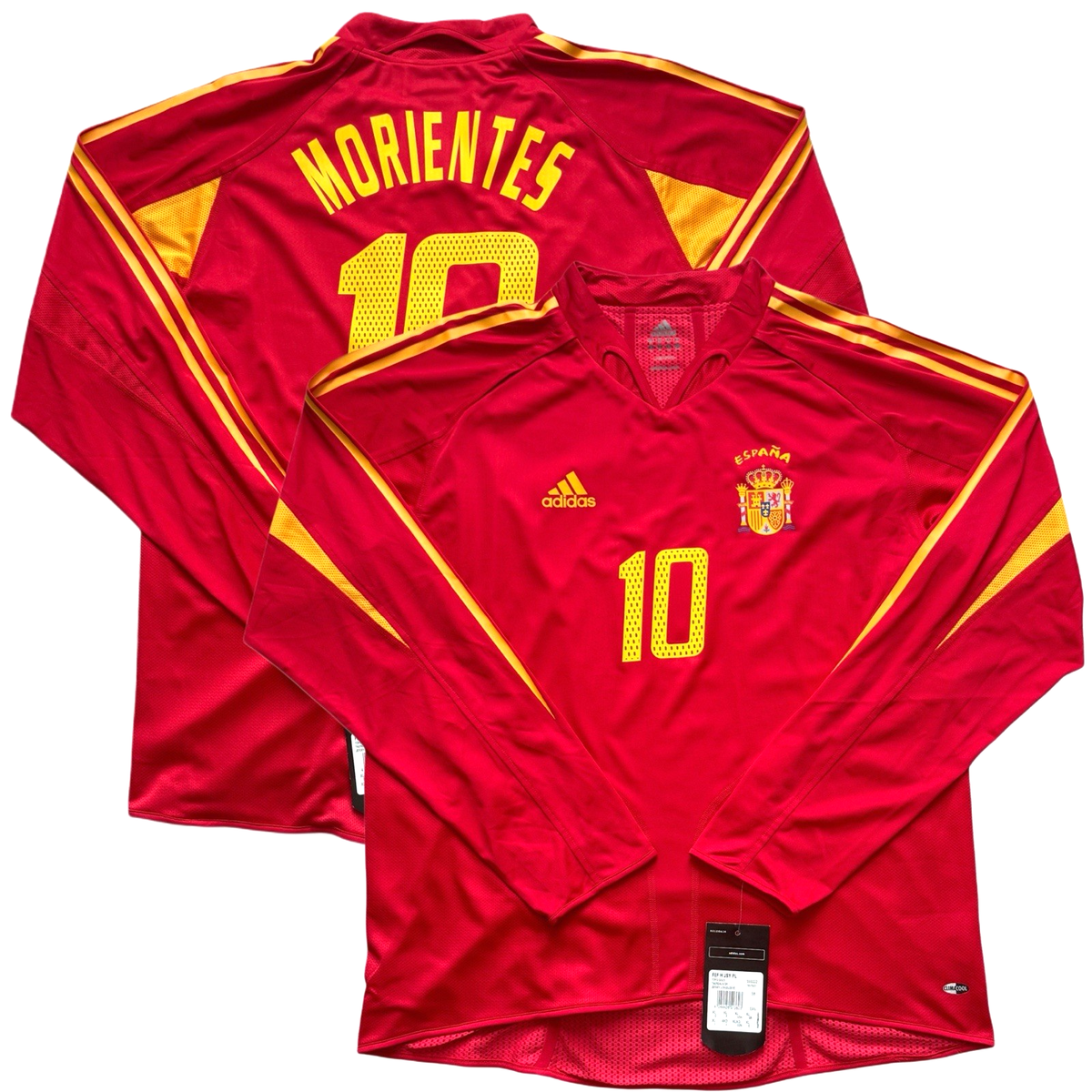 2004/05 Spain Authentic Home Jersey #10 Morientes XL Long Sleeve