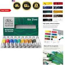 Oil Color Paint Set 10 Tubes Artist Quality High Pigment Canvas Material