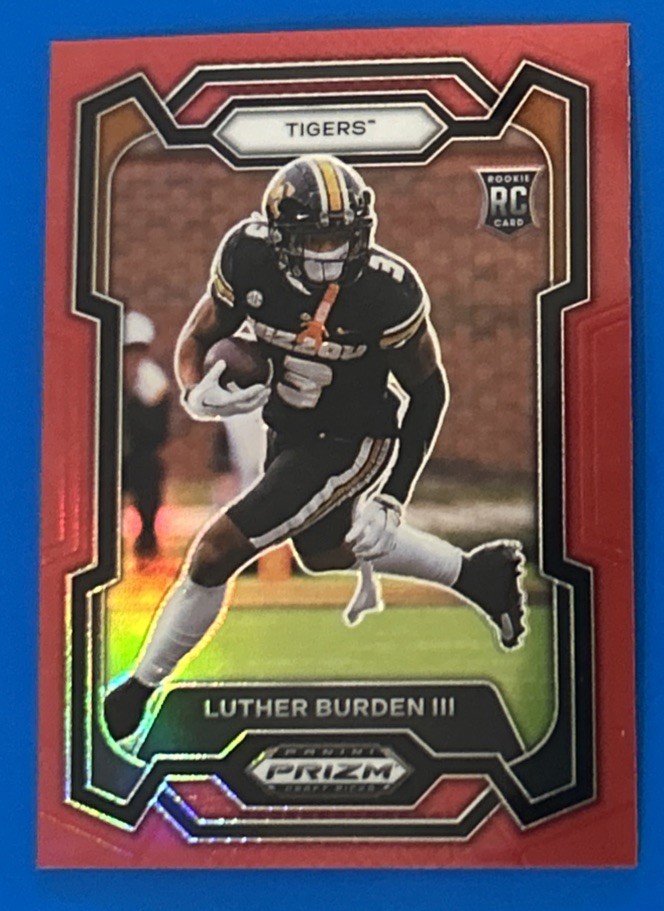 2024 Panini Prizm Draft Picks Luther Burden Red Prizm /299 Missouri Tigers RC