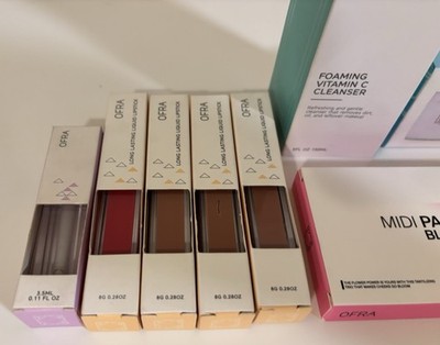 OFRA Cleanser,Lip Plumper & Liquid Lipsticks, Eye Shadow & Blush w/Corrector Pot