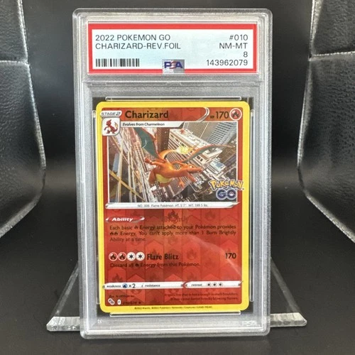 2022 Pokemon Go Charizard #010 Reverse Holo EN Graded PSA 8