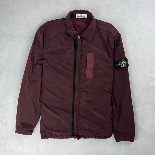 Stone Island sovracamicia nylon metallo giacca media cappotto rosso 4226