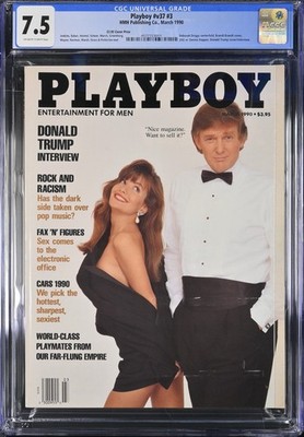CGC 7.5 RARE Donald Trump Playboy March 1990 $3.95 COVER PRICE