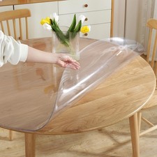 Round Clear Table Cover Protector 54 Inch 2mm Thick Table Protector Dining Room