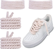 Thick Rope Shoe Shoelaces for Air Force 1, Cotton Chunky Twisted Replacement Sho