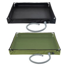 Outdoor Shower Base Portable Tray for Camping with Drainage Pipe 80x80x10cm