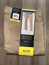 NWT Men's Banana Republic 5 Pocket Pant Slim Fit Stretch Fabric Tan Size 32x29