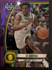 TJ Bamba 2024-25 Bowman Chrome University #74 Purple Lava Refractor