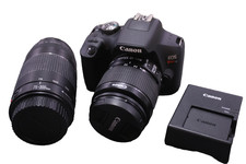 Canon EOS Rebel T7 DSLR Camera w/ 18-55mm 75-300mm Lenses Charger
