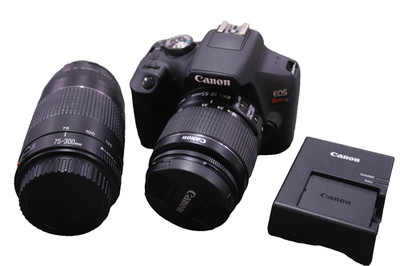 Canon EOS Rebel T7 DSLR Camera w/ 18-55mm & 75-300mm Lenses &  Charger