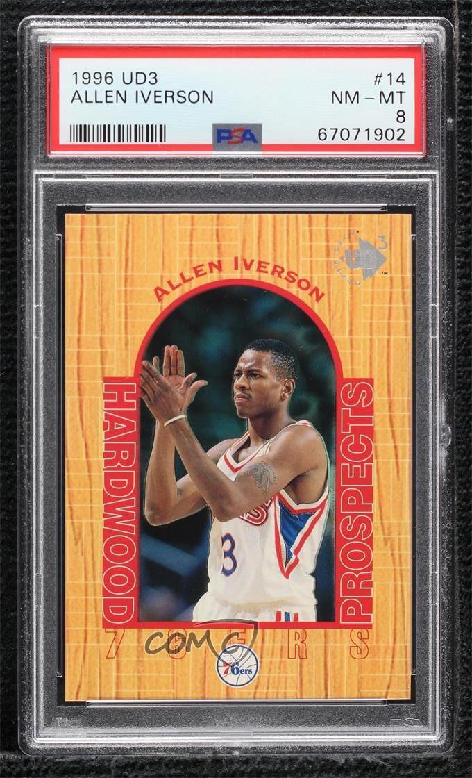 1996-97 Upper Deck UD3 Hardwood Prospects Allen Iverson #14 PSA 8 HOF 0z5u