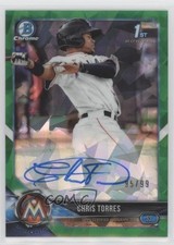 2018 Bowman Chrome HTA Green Atomic Refractor 95/99 Christopher Torres Auto 08jk