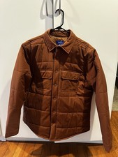 Apt. 9 quilted insulated jacket men medium, brown, button front, short