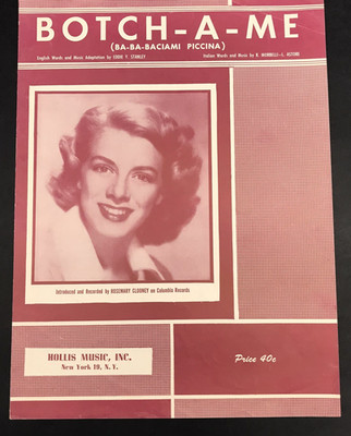 1952 BOTCH-A-ME Ba-Ba-Baciami Piccina Rosemary Clooney Piano Ukulele Sheet Music