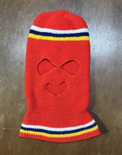 Vintage Winter Balaclava Knit Ski Mask 1970s Robber 3 Hole Full Face Neck Cover