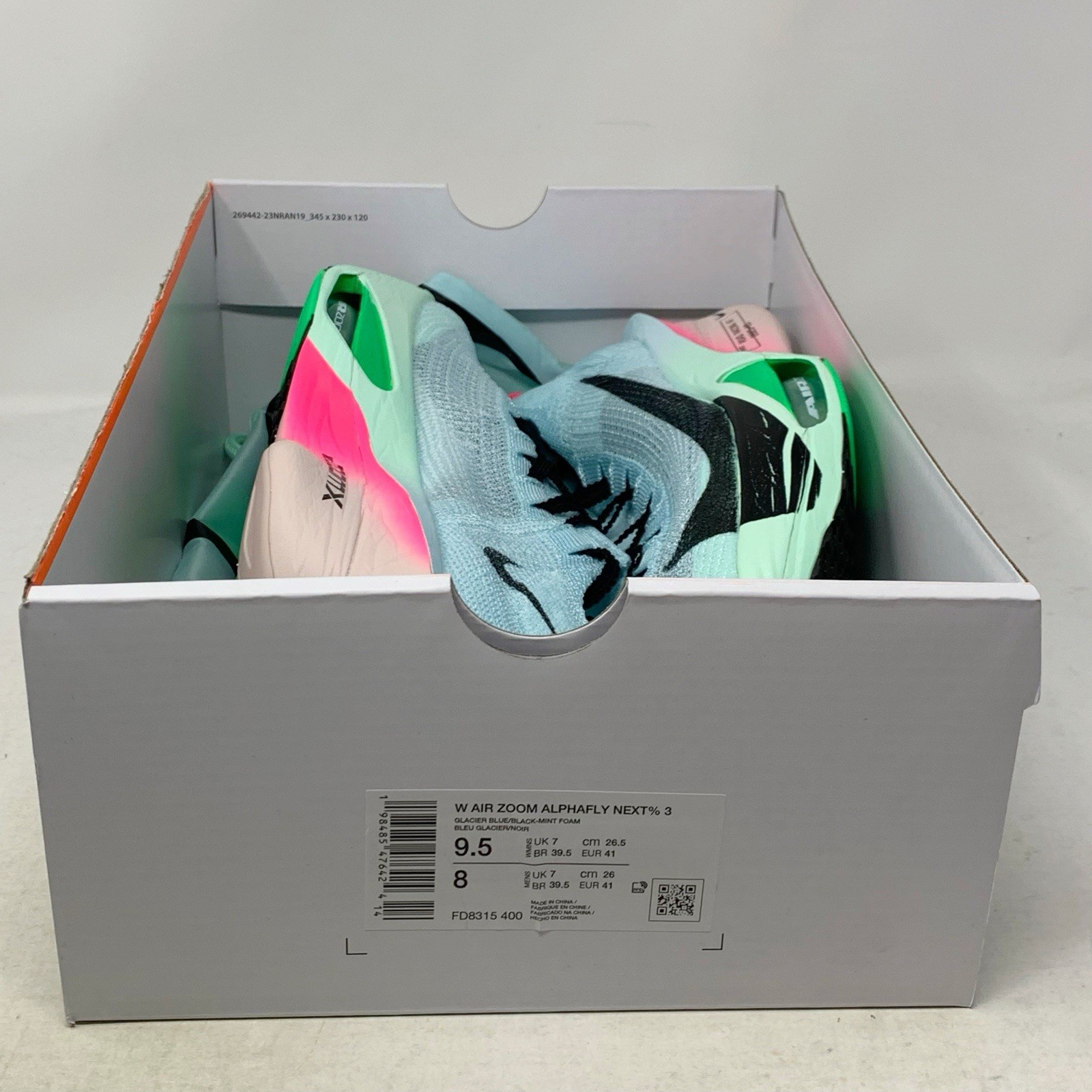 Nike Air Zoom Alphafly NEXT% 3 Glacier Blue Sneakers, Size 9.5 FD8315-400 thumbnail 9