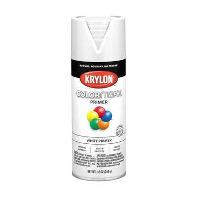 Krylon K05584007 COLORmaxx Primer Spray Paint for 12 Ounce (Pack of 1), White 