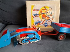 1950s Gescha caterpillar tractor trailer set - boxed