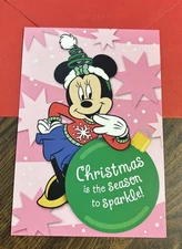 Merry Christmas Disney Minnie Granddaughter Niece 5”x7” Hallmark Greeting Card