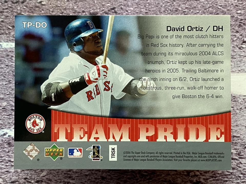 2006 Upper Deck Team Pride David Ortiz #TP-DO Boston Red Sox - Image 2 of 2