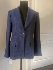 Giorgio Armani Navy Textured Blazer IT 42 US 6 8 Made in Italy Structured Jacket