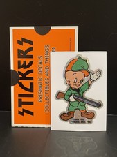 Vintage 1986 Looney Tunes Elmer Fudd Pryzmatyczna naklejka na sprzedaż Naklejka