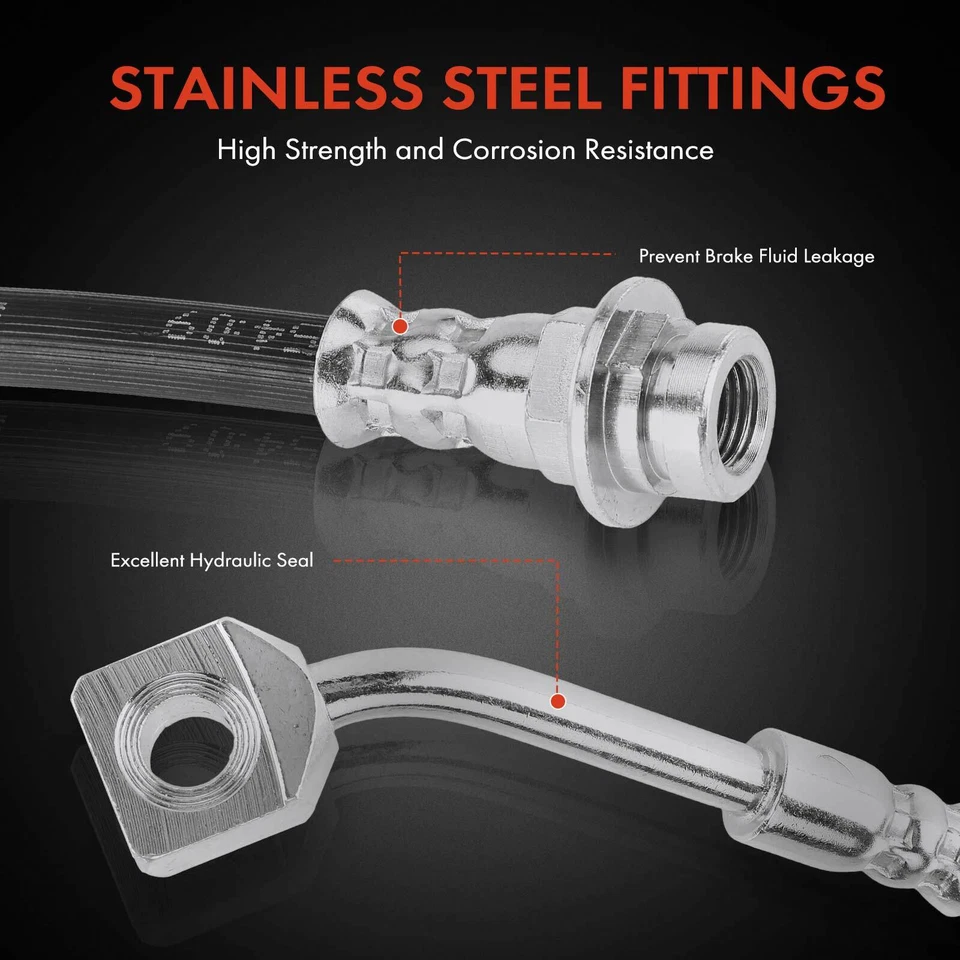 2x Manguera hidráulica de freno delantero para Chevy Traverse 09-17 GMC Acadia Buick Enclave Foto 4 de 4