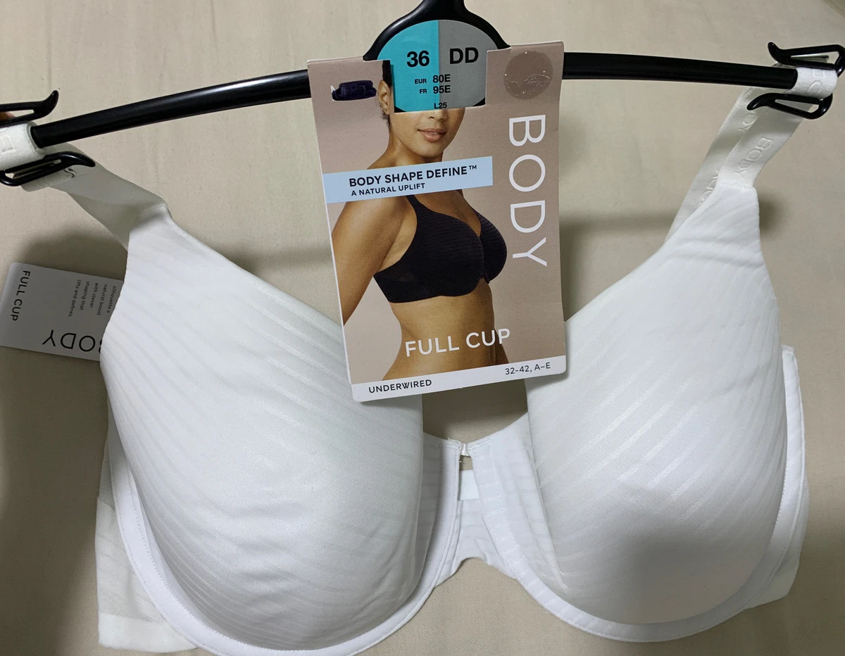 ex M&S BODY SHAPE DEFINE UNDERWIRED NATURAL UPLIFT FULL CUP Bra WHITE Size  36DD