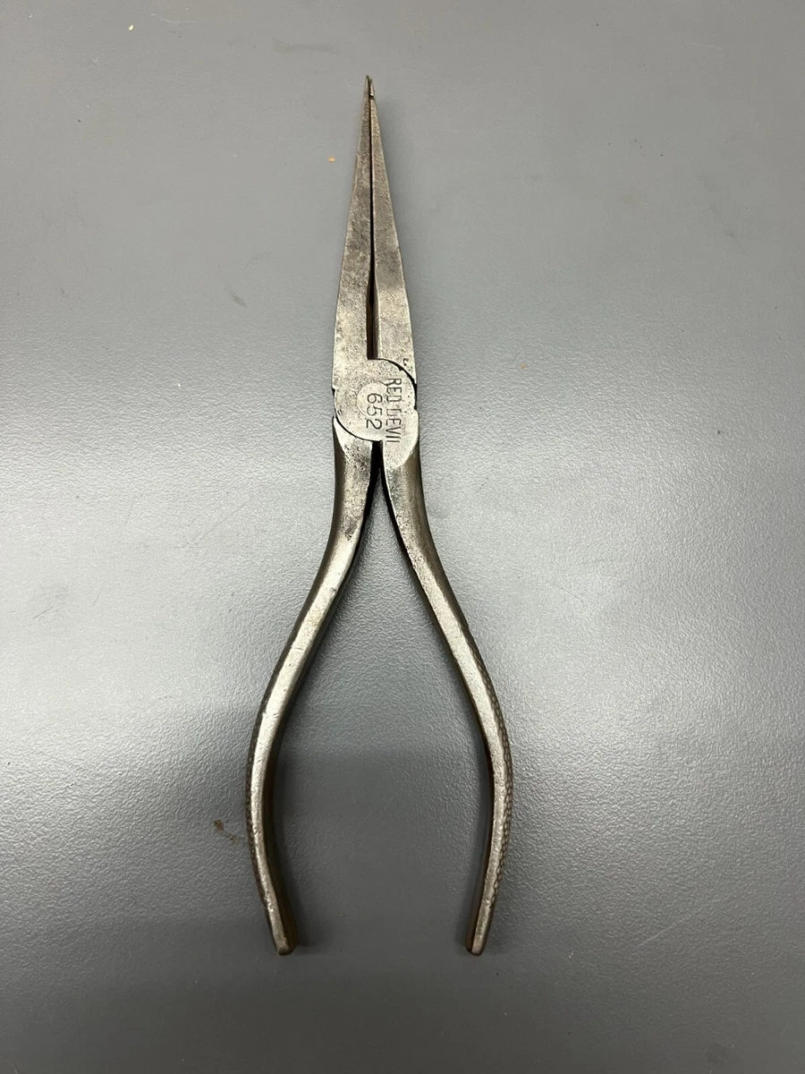 VINTAGE RED DEVIL NO. 652 SMOOTH JAW DUCK BILL NEEDLE NOSE PLIERS