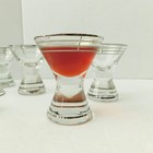 Mcm Vintage Cordial Glasses Set of 10 Stripe on Clear, Liqueur Barware