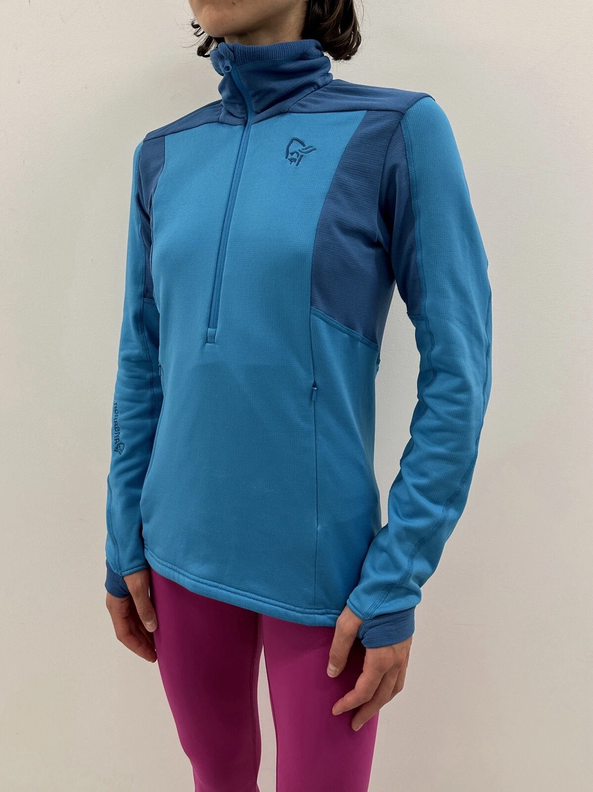 norrona falketind warm1 stretch 1/4 zip long sleeve hiking base-layer
