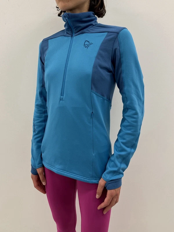 norrona falketind warm1 stretch 1/4 zip long sleeve hiking base-layer