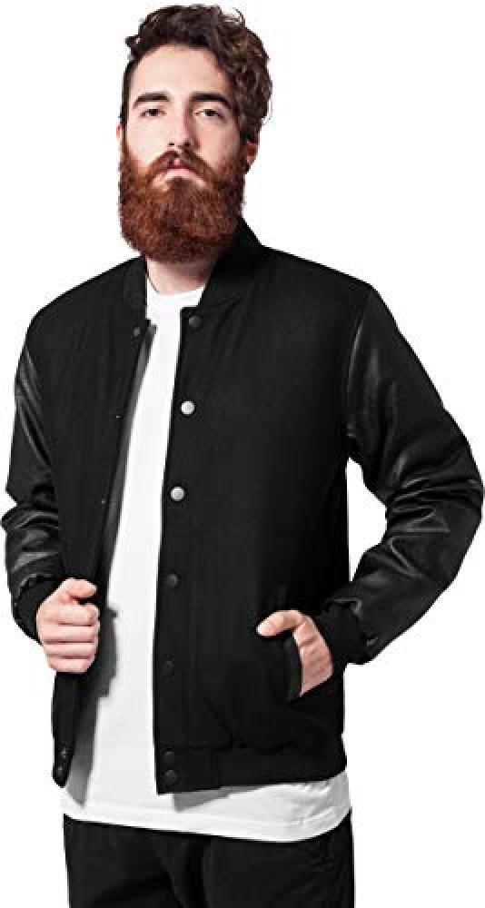 (TG. 4XL) Urban Classics Oldschool College Jacket Giacca, Nero (Blk/Blk 00017),