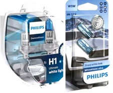 (+ W5W Parkers!) H1 PHILIPS Diamond Vision 5000K White Light Bulbs Headlamp