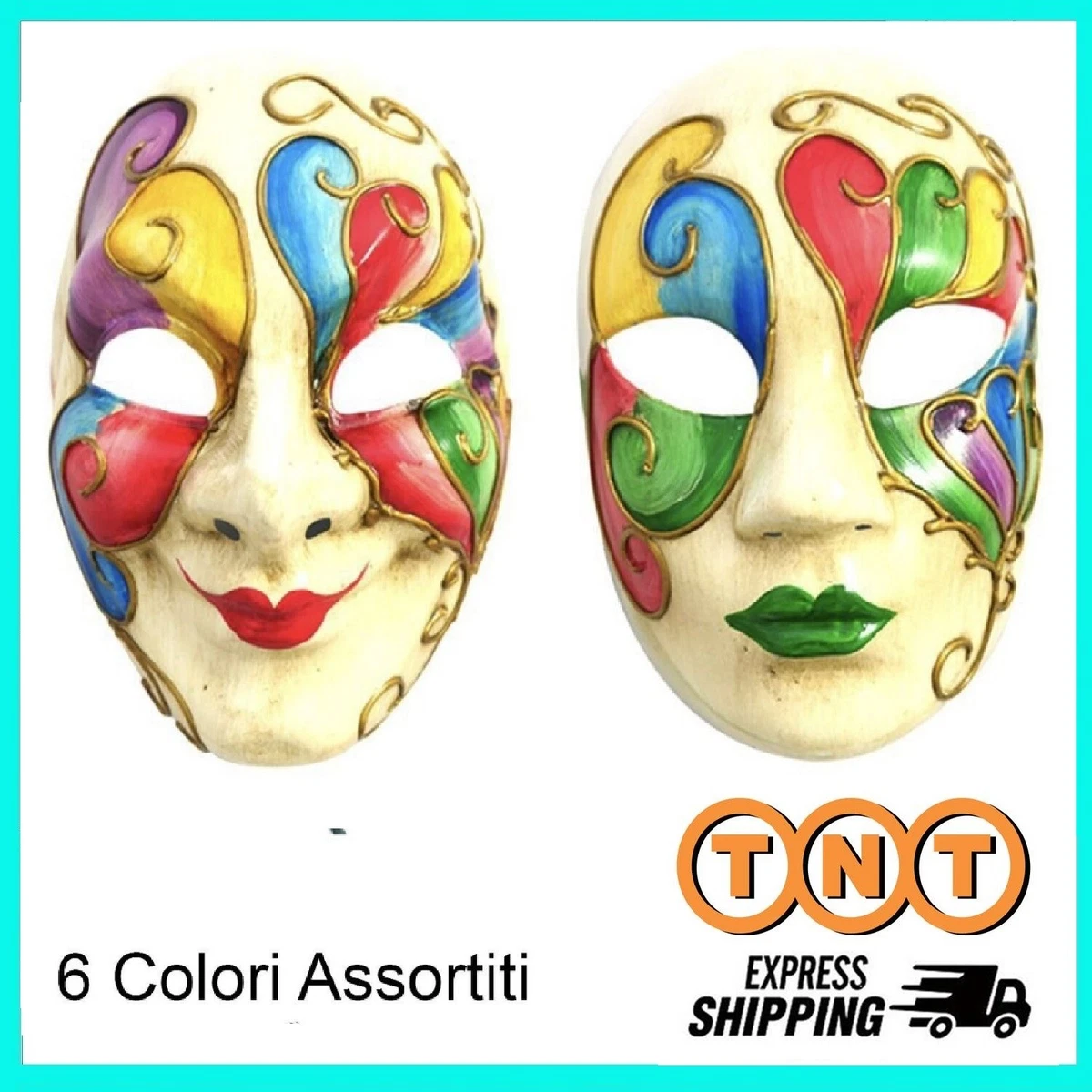 MASCHERA DI CARNEVALE VENEZIA VENEZIANA PER ADULTI FESTA FESTE TEATRO UOMO  DONNA