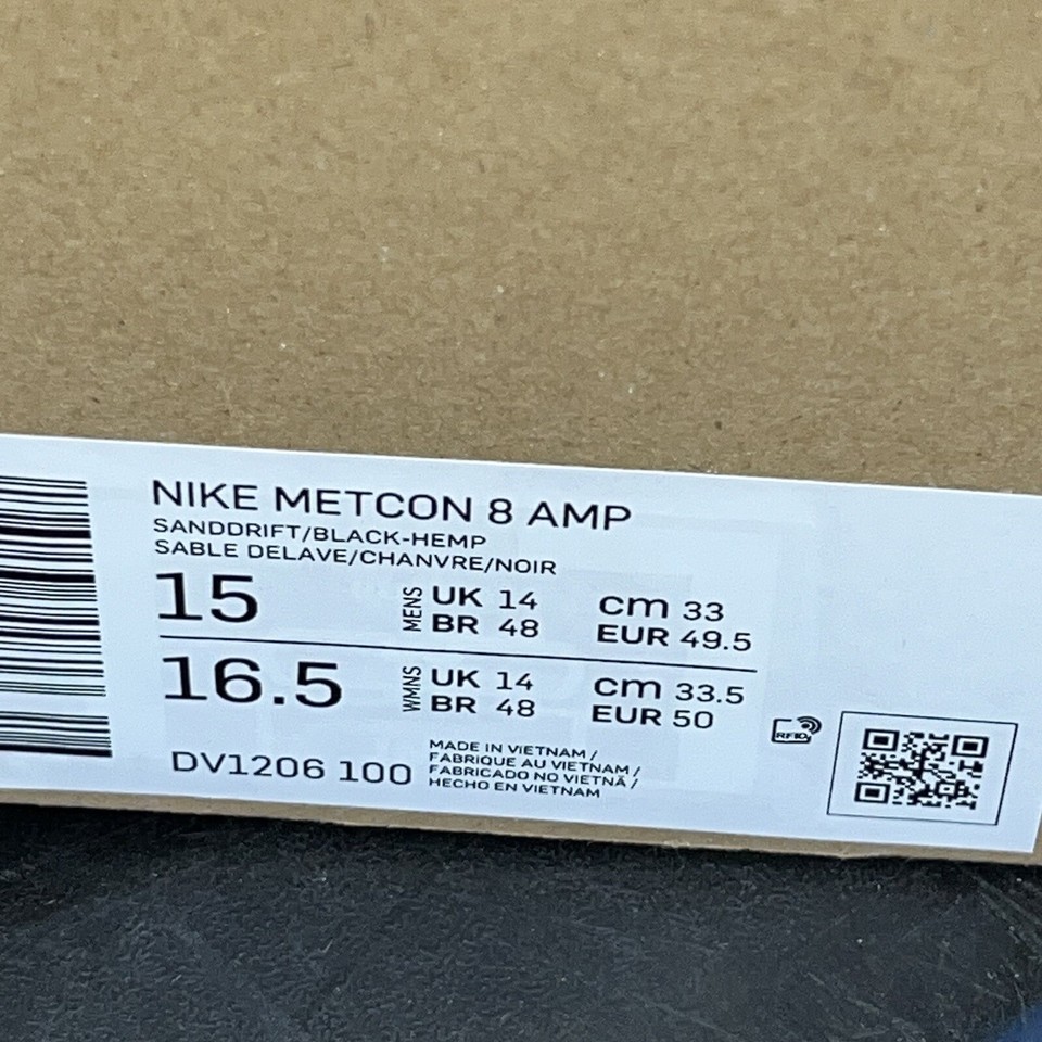 NEW Nike Metcon 8 AMP Moving Company DV1206100 Men's Size 15 Sanddrift