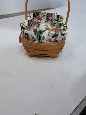 Longaberger 1996 American Cancer Society Sm. Basket W/ Clothe & Clear Liner (s)