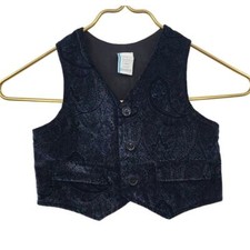 Adorable Vintage Boys Dress Vest Crushed Velvet Size 3T