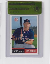 Freddy Sanchez 2002 Topps Total Rookie #922 Beckett Authentic Autograph