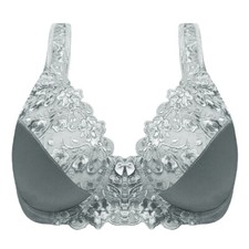 Women's Embroidery Plus Size Bra Minimizer Unlined Underwire Full Coverage 32-54
